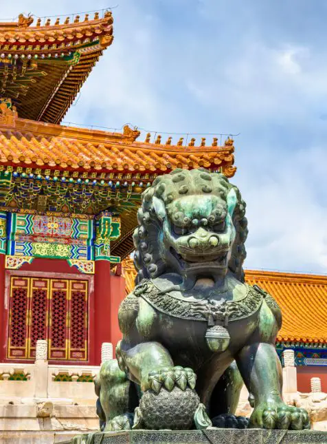 Lion gardien Cité Interdite Pékin palais - voyage sur mesure en Chine impérial